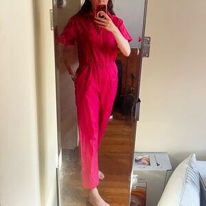 Vintage Hot Pink Fuchsia Coveralls Boiler Suit
